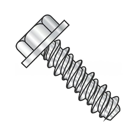 Usa Industrials Thread Forming Screw, #10-16 x 1/2 in, Plain 18-8 Stainless Steel Flange Hex Head BULK-SCRW-12769